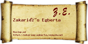 Zakariás Egberta névjegykártya